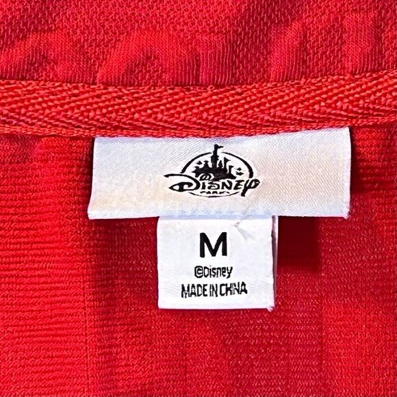 NWOT Walt Disney World Mickey Mouse Embossed Red Zip Up Retro Style Track Jacket - Picture 6 of 11